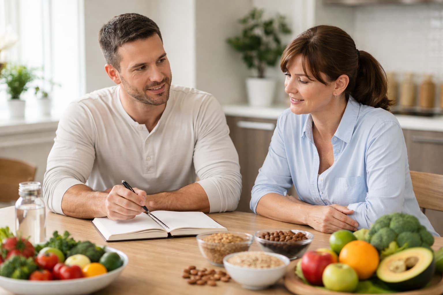 Ernährungsberatung mit frischen Lebensmitteln